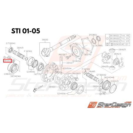 Plaque Retenue de Différentiel Origine Subaru GT 1993 - 1996