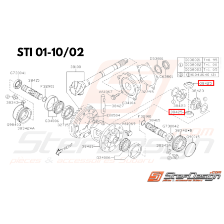 Pignon Différentiel Origine Subaru GT 1993 - 1996