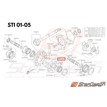 Vis de différentiel avant SUBARU STI 01-14