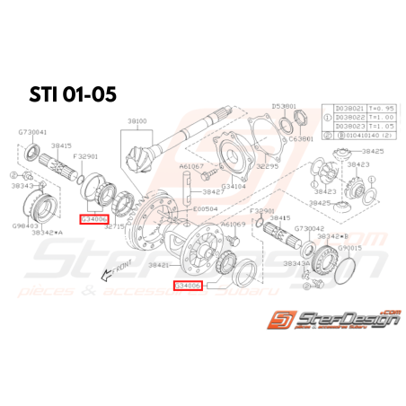 Roulement de boite 6 vitesses STI 01-06