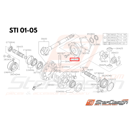 Roulement Origine Subaru STI 2001 - 2005