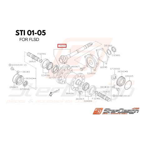 Couple conique avant Origine Subaru STI 2001 - 2005