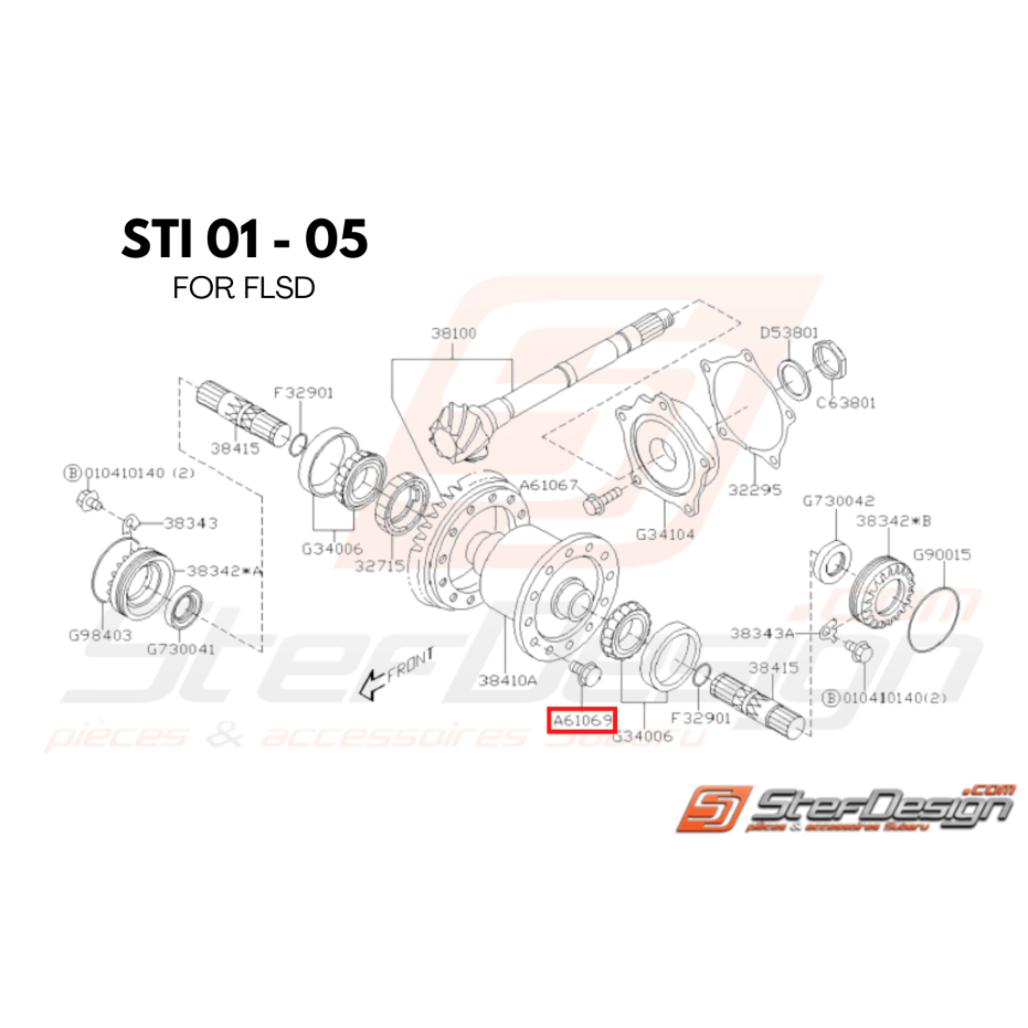 Vis de différentiel avant SUBARU STI 01-14