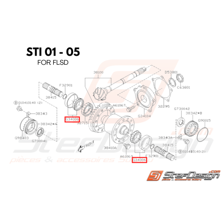 Roulement de boite 6 vitesses STI 01-06