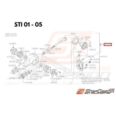 Bouchon reniflard de pont SUBARU GT 93-00 WRX/STI 01-14