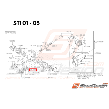 Entretoise Pré-Charge Origine Subaru STI 2001 - 2005