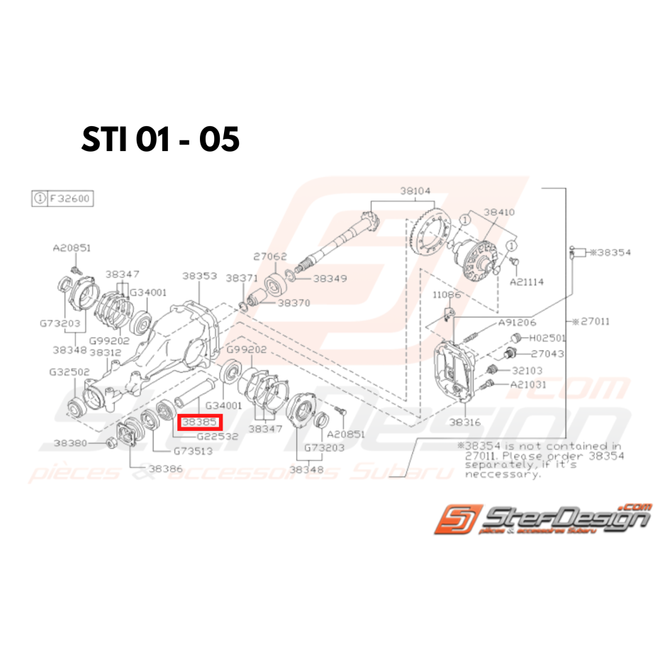 Entretoise Pré-Charge Origine Subaru STI 2001 - 2005