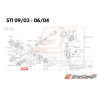 Flasque de contre bride pour subaru STI 06-19