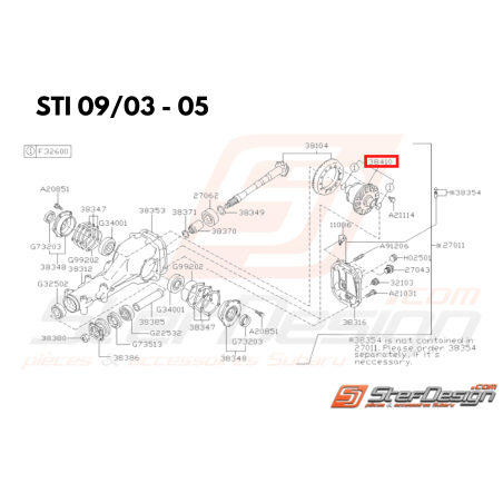 Autobloquant Mécanique origine Subaru STI 09/03-05 A.DCCD