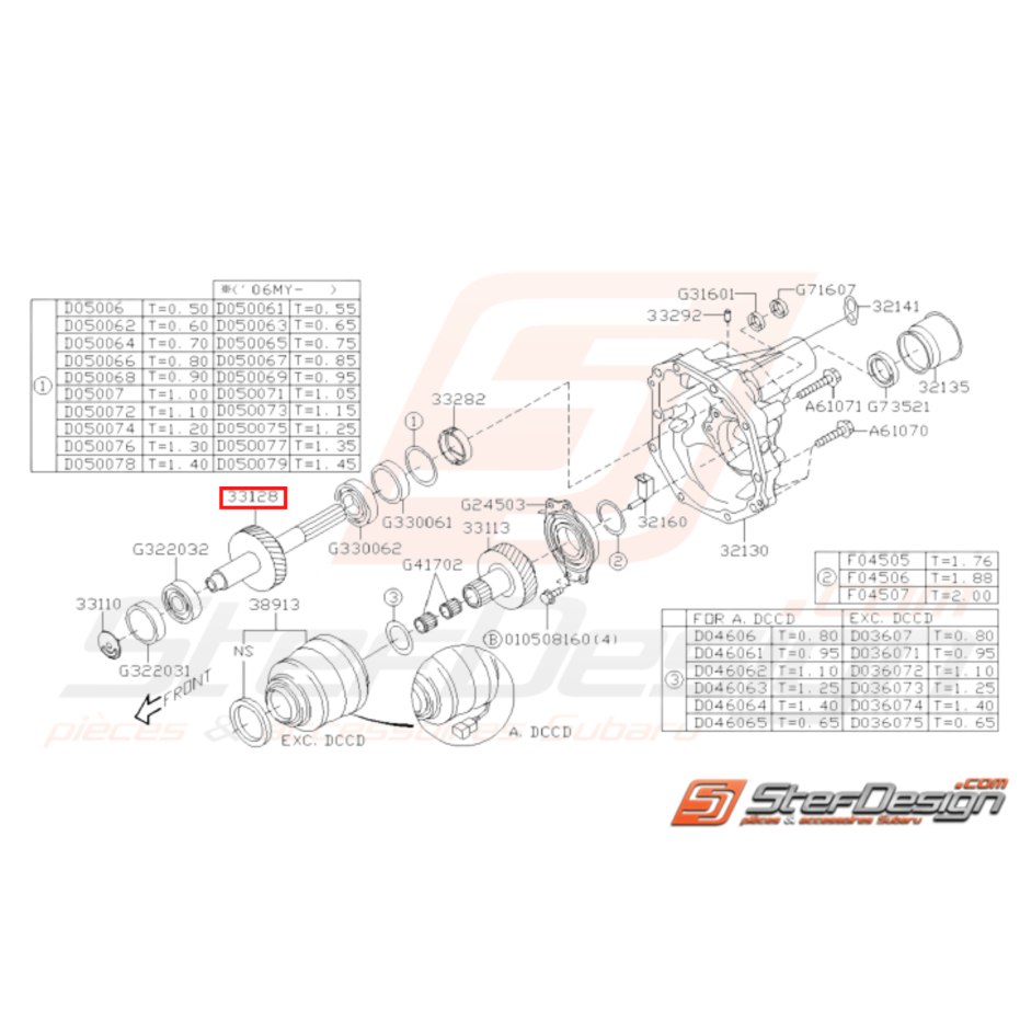 Pignon de transfert origine Subaru STI 09/03 - 05 A.DCCD Pignon de transfert origine Subaru STI 09/03 - 05 A.DCCD