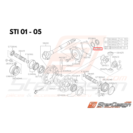 Ecrou de blocage Origine Subaru STI 2001 - 2005