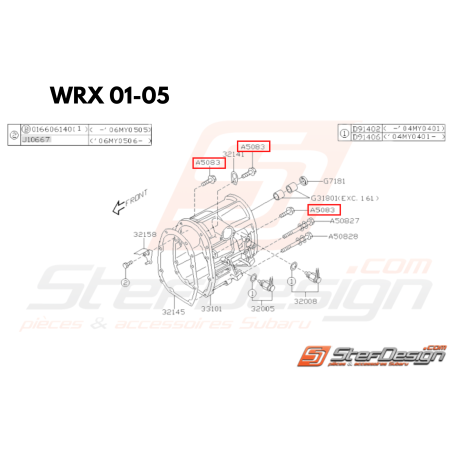 Boulon et Rondelle Boite de Transfert Origine Subaru GT 98-00 WRX 01-07 
