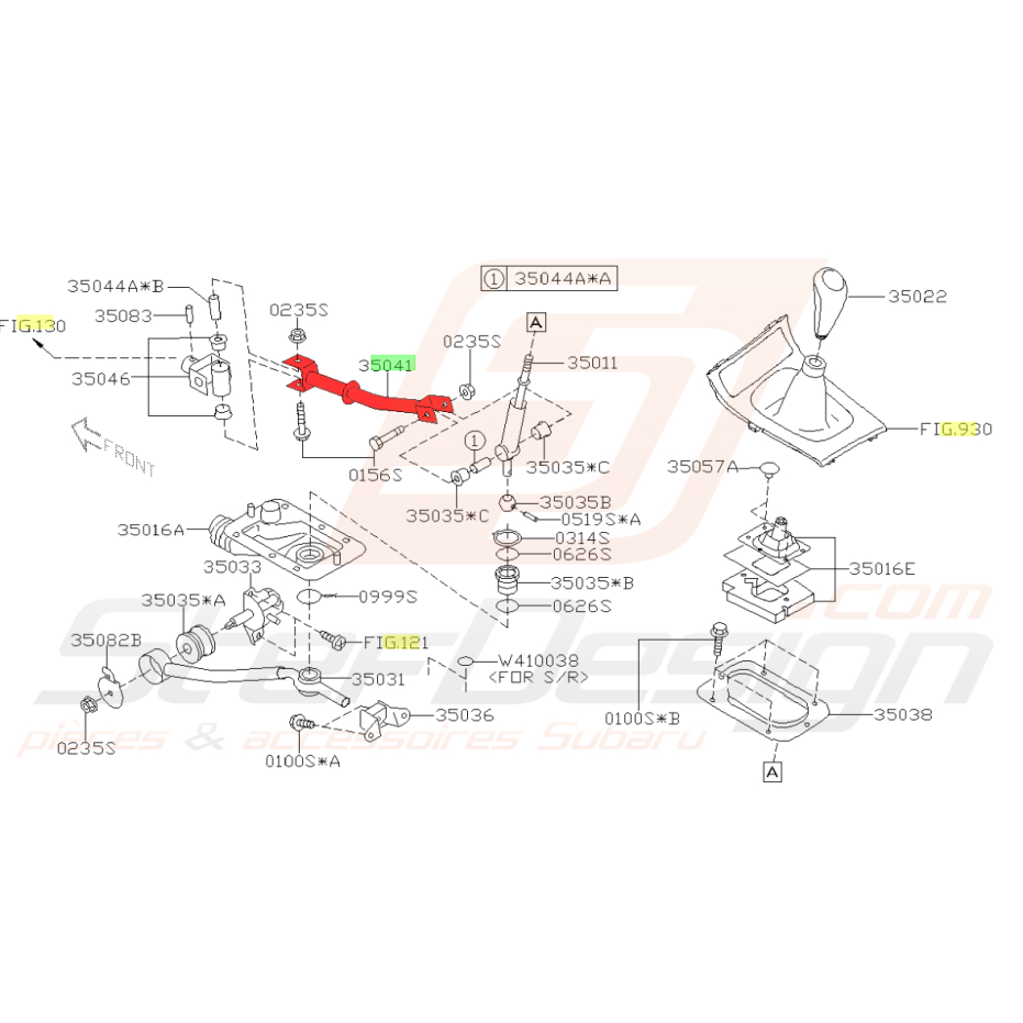 Levier de vitesse pour subaru Legacy 2004 à 2009