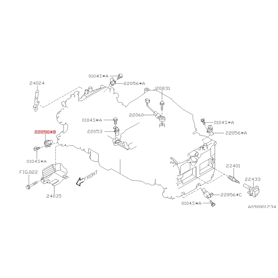 Capteur d'arbre à came droit d'échappement subaru STI 08-18