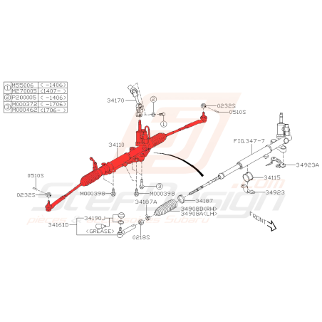 Crémaillère de direction origine pour subaru impreza STI 2014