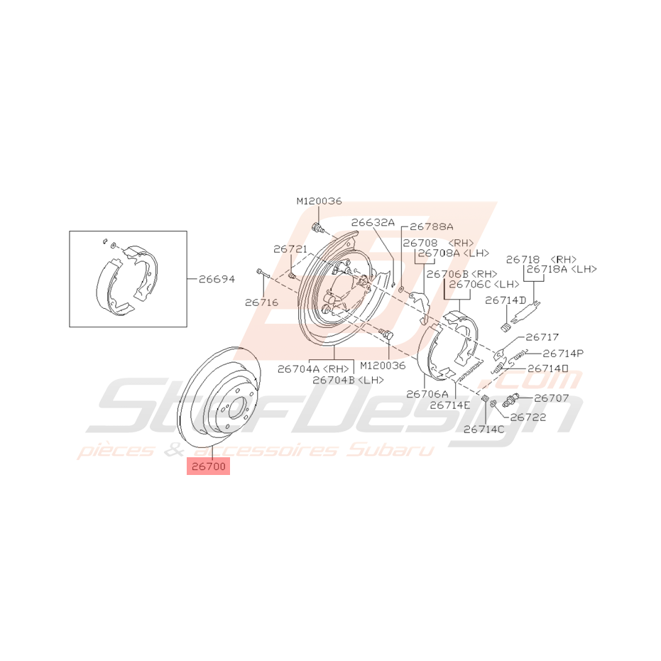 Disque de Frein arrière Origine Subaru GT 1999 - 2000 Disque de Frein arrière Origine Subaru GT 1999 - 2000