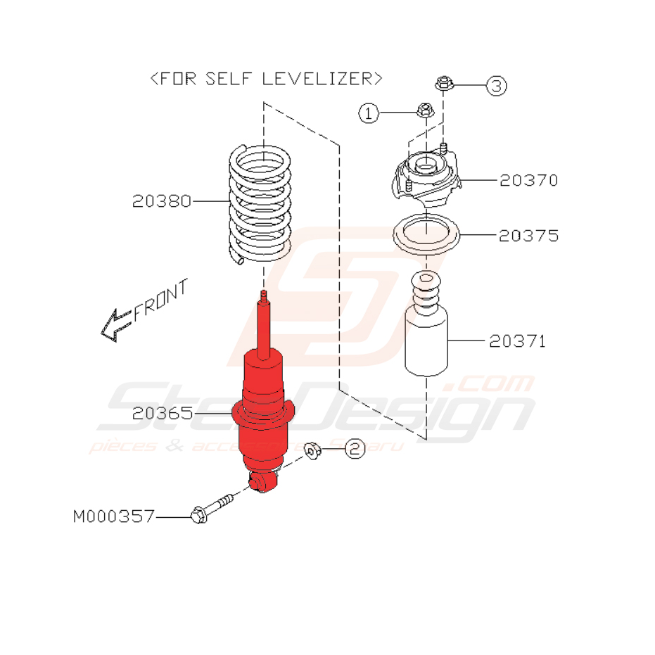 Amortisseur arrière pour forester SH 2008