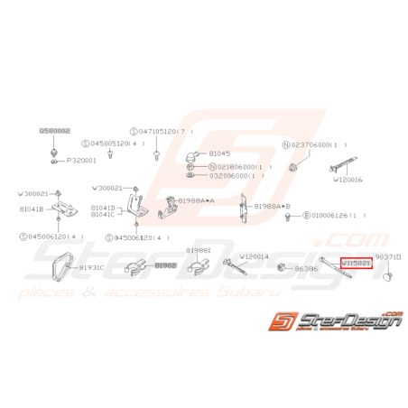 Agrafe Bande Origine Subaru GT 1993 - 1994