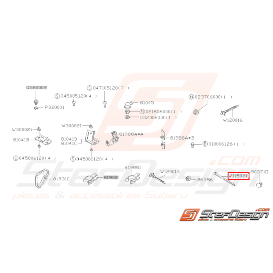 Agrafe Bande Origine Subaru GT 1993 - 1994 Agrafe Bande Origine Subaru GT 1993 - 1994
