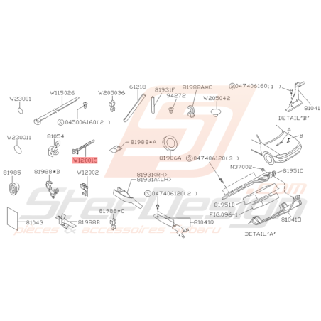 Agrafe Origine Subaru GT 1993 - 1994