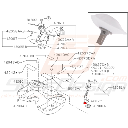 Filtre a essence origine SUBARU LEGACY 2003