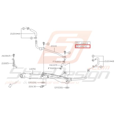 Attache tuyaux bouchon bypass SUBARU WRX/STI 01-05 Attache tuyaux bouchon bypass SUBARU WRX/STI 01-05