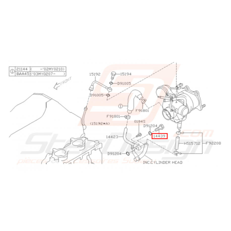 Vis banjo turbo IMPREZA GT 97-00