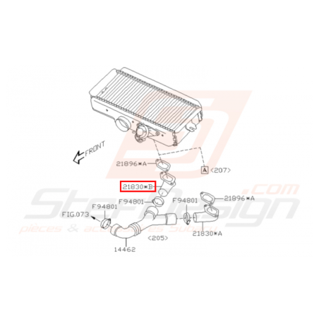 Conduit Aluminium Origine Subaru Impreza GT 1997 - 1998