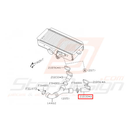 Coude Aluminium Origine Subaru Impreza GT 1997 - 1998