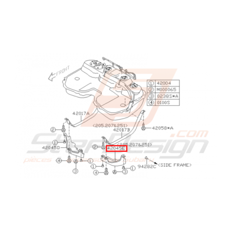 Protection Reservoir de Carburant Origine Subaru GT 1993 - 1996