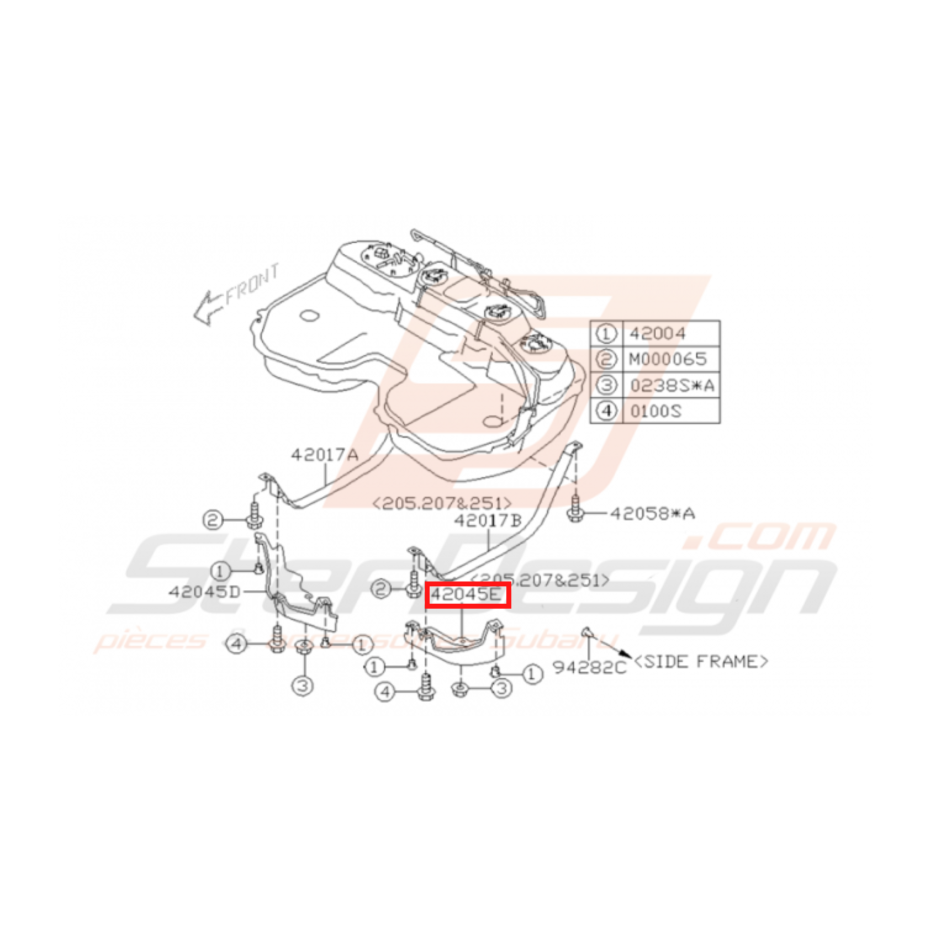 Protection Reservoir de Carburant Origine Subaru GT 1993 - 1996 Protection Reservoir de Carburant Origine Subaru GT 1993 - 1996