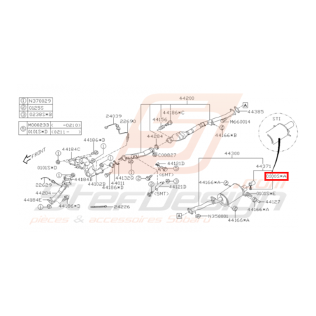 Vis pare-choc SUBARU IMPREZA GT 93-98