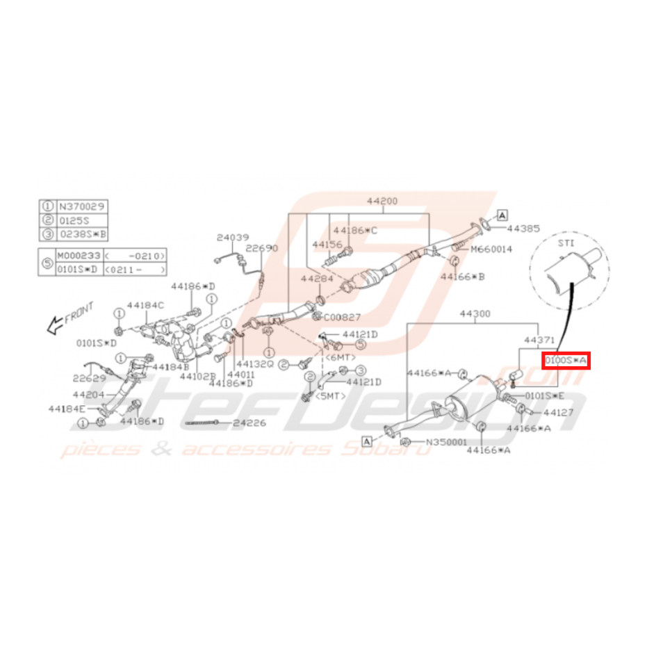 Vis pare-choc SUBARU IMPREZA GT 93-98 Vis pare-choc SUBARU IMPREZA GT 93-98