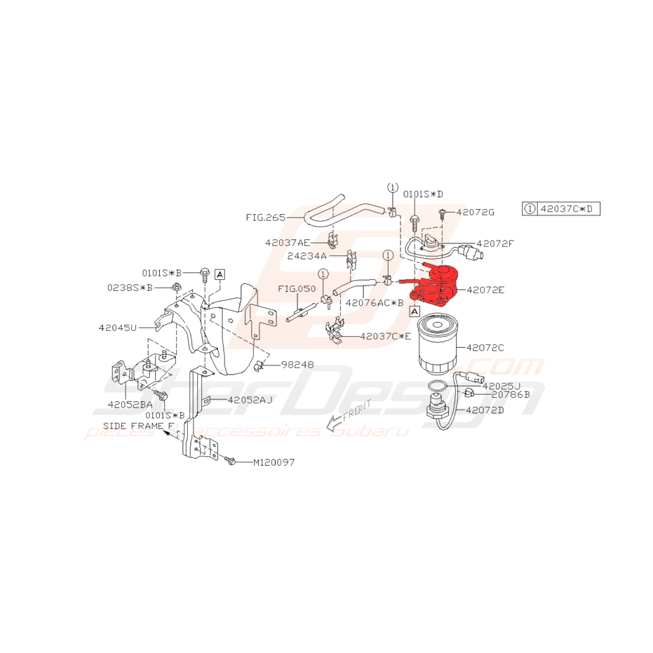 Support de filtre à gasoil pour subaru impreza diesel 2011