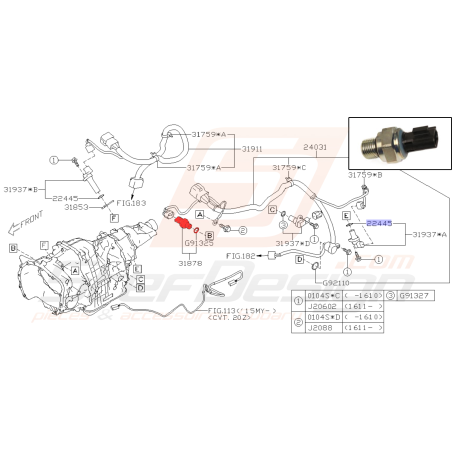 Capteur de pression d'huile pour subaru forester 2015 EJ20Z