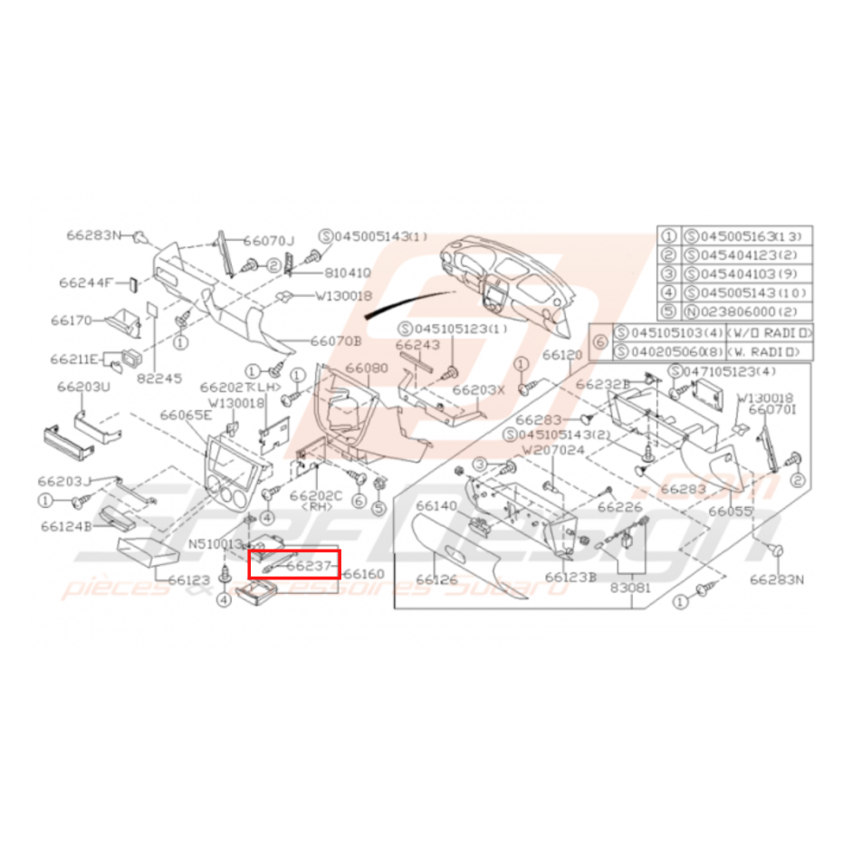 Ensemble Lampe cendrier Origine Subaru WRX STI 2001 - 2004 Ensemble Lampe cendrier Origine Subaru WRX STI 2001 - 2004