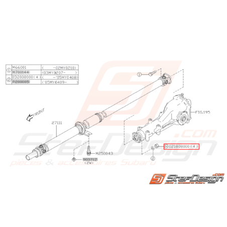 Support Stabilisateur Gauche Origine Subaru WRX STI 01-05 