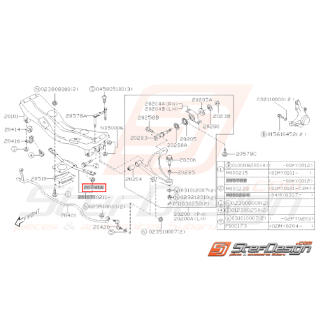 Bouchon B Origine Subaru STI 2003 - 2004