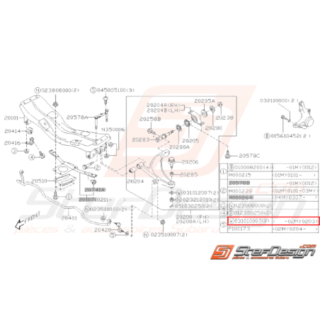 Rondelle Origine Subaru WRX STI 01-05