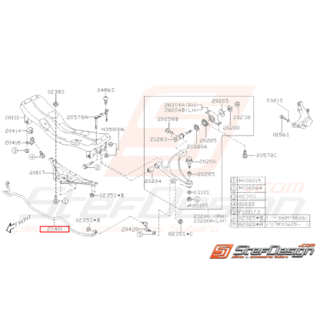 Barre stabilisatrice avant STI 05-06