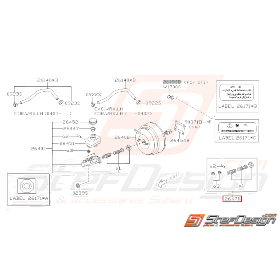 Kit Réparation Maitre Cylindre origine Subaru GT 98 - 00 avec ABS Kit Réparation Maitre Cylindre origine Subaru GT 98 - 00 avec ABS