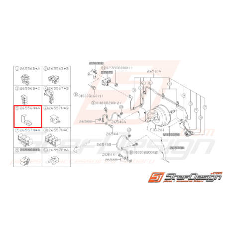 Attache n°2 Conduit de Frein Avant Origine Subaru GT 1993 - 1996