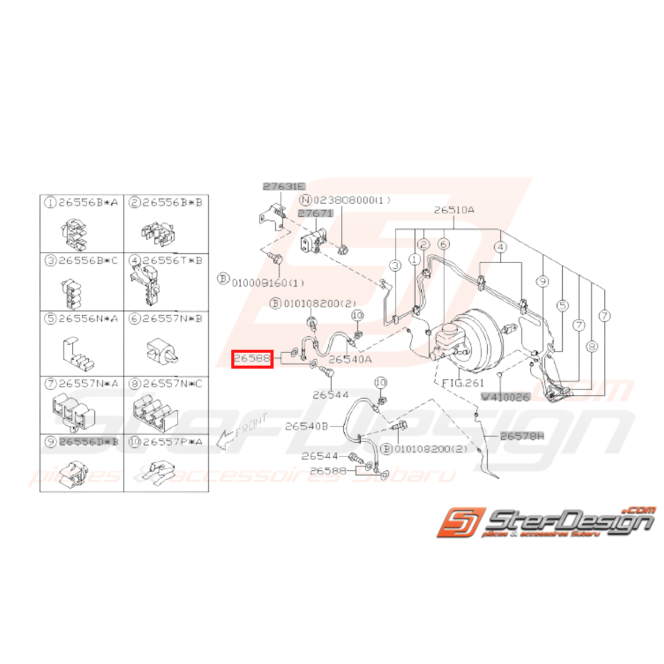 Joint cuivre de flexible d'étrier de frein avant et arrière GT 93-00 WRX/STI 01-14