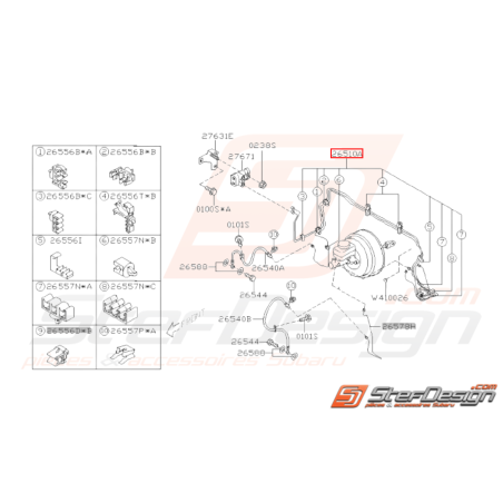 Conduite de frein LHD (conduite a gauche) origine SUBARU WRX/STI 05-07