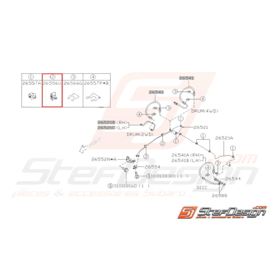 Agrafe de durite de frein arrière impreza GT 1998 Agrafe de durite de frein arrière impreza GT 1998