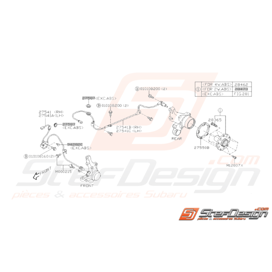 Schéma Système Antiblocage freins (ABS) Origine Subaru WRX STI 01-07 Schéma Système Antiblocage freins (ABS) Origine Subaru WRX STI 01-07