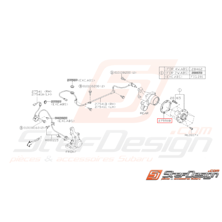 Couronne abs arrière origine subaru pour GT et WRX  01-07