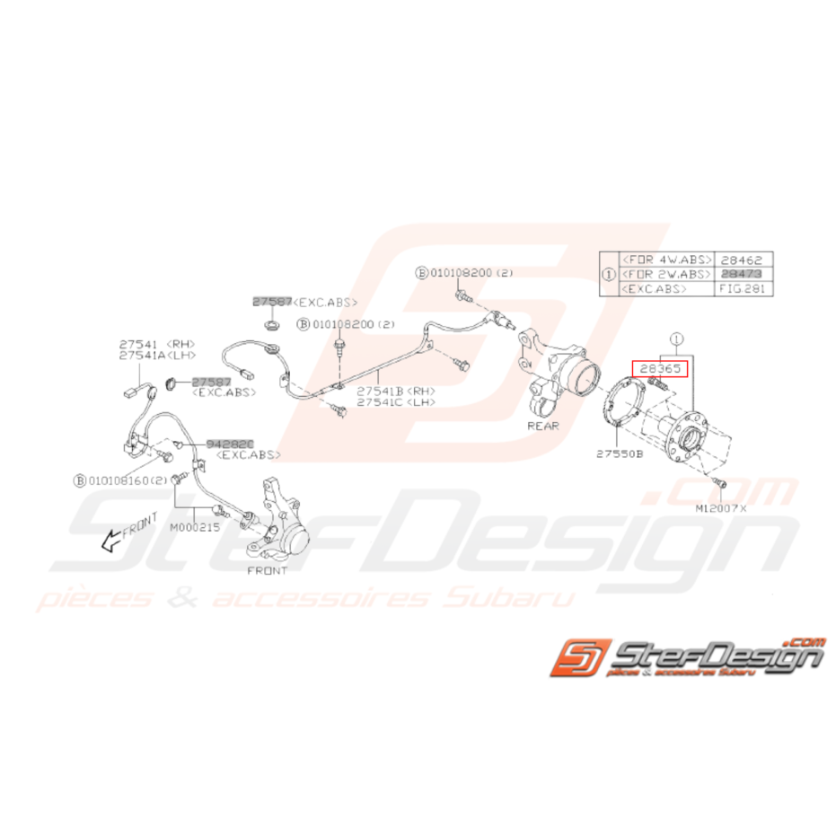 Goujon de roue origine Subaru GT 93-00 WRX 01-07 STI 01-04