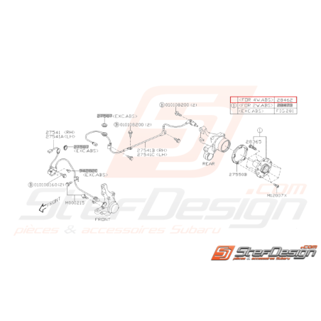 Moyeu arrière origine pour Subaru Impreza STI de 2001 à 2004