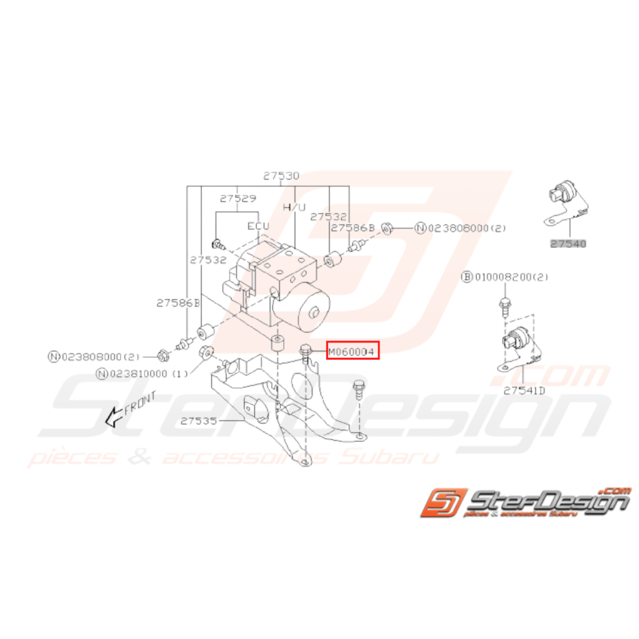 Vis traverse renforcement pare-choc avant WRX 08-14